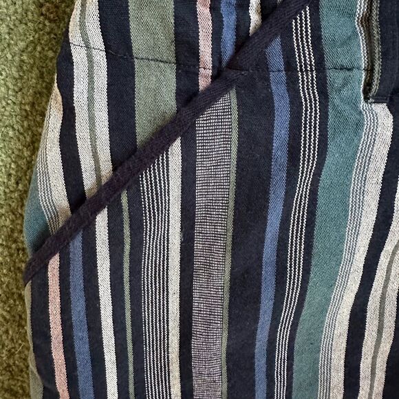 Christopher & Banks Skort Sz 12 Blue Stripe Back Elastic Waist button/zipper - Picture 7 of 8